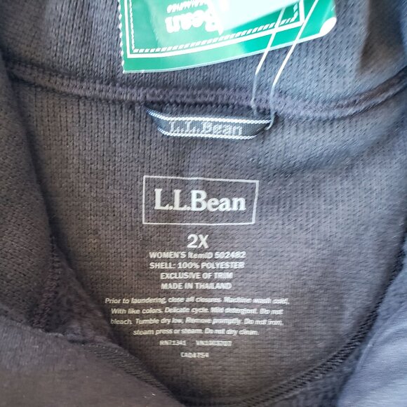 NEW 2X L.L. Bean Womens Black Sweater Fleece 3 In 1 Black Jacket! 2 Pieces! - Picture 4 of 14